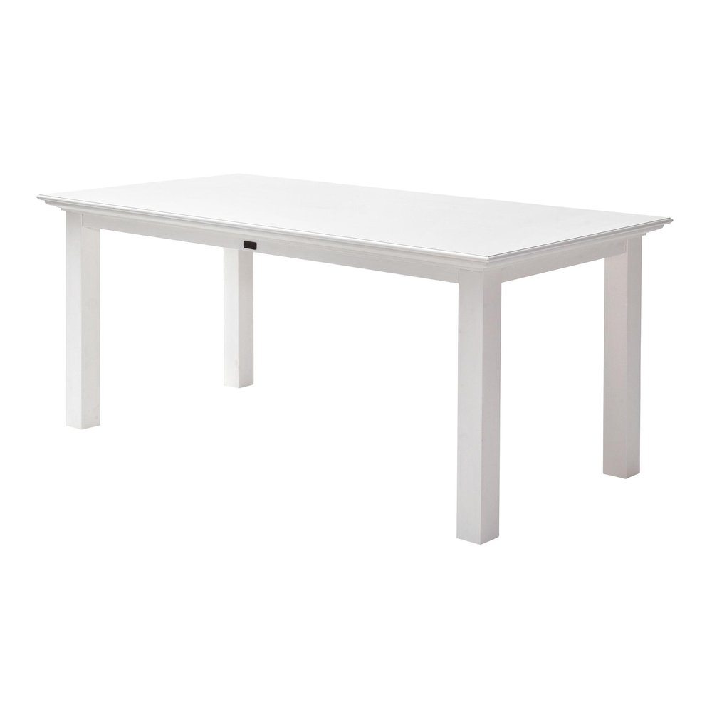 71" White Solid Wood Dining Table