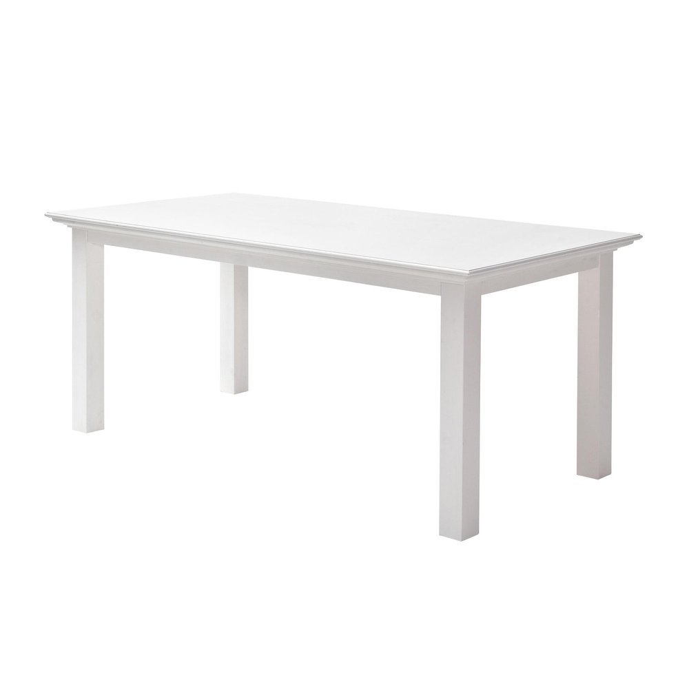 71" White Solid Wood Dining Table