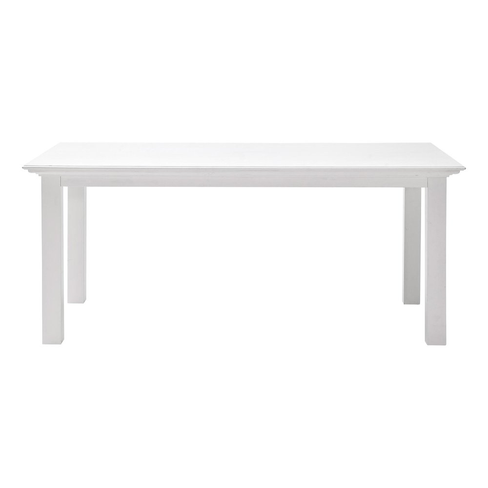 71" White Solid Wood Dining Table