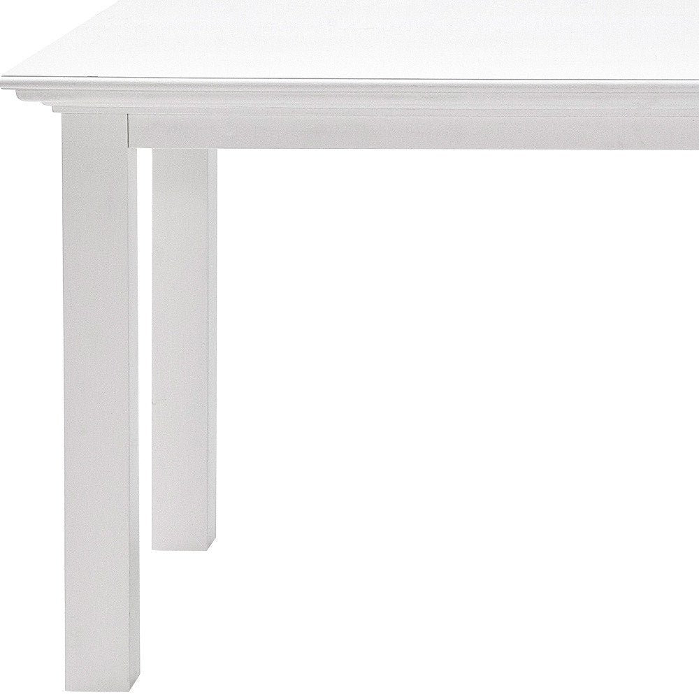 71" White Solid Wood Dining Table