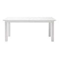 79" White Solid Wood Dining Table on a white background