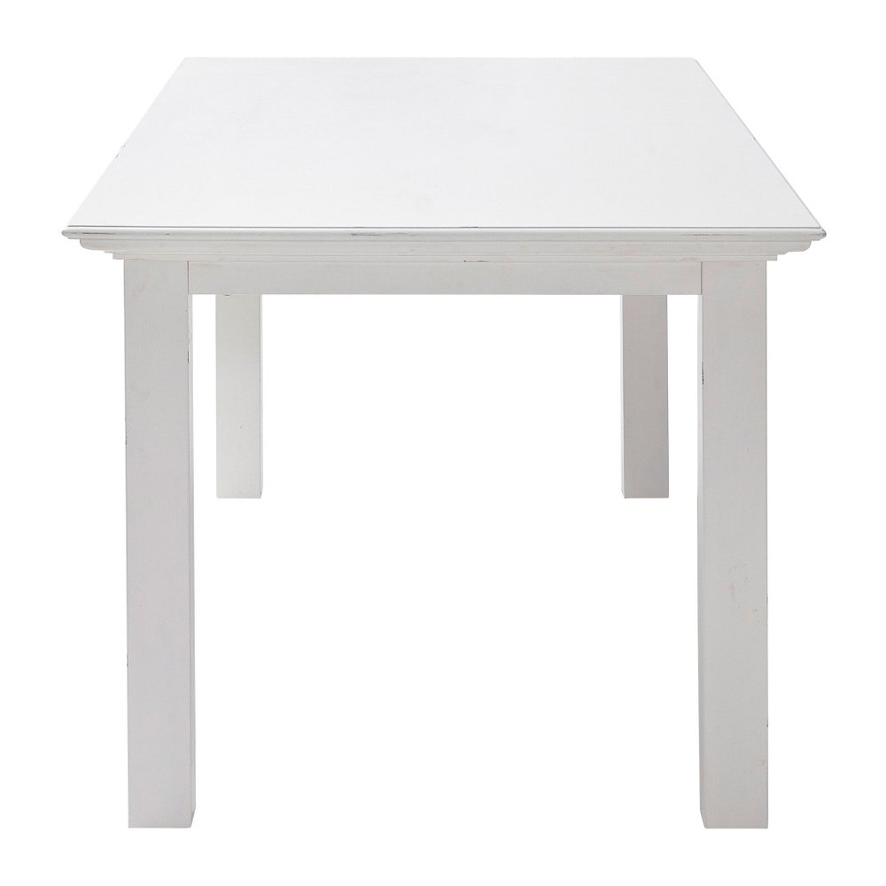 79" White Solid Wood Dining Table on a white background