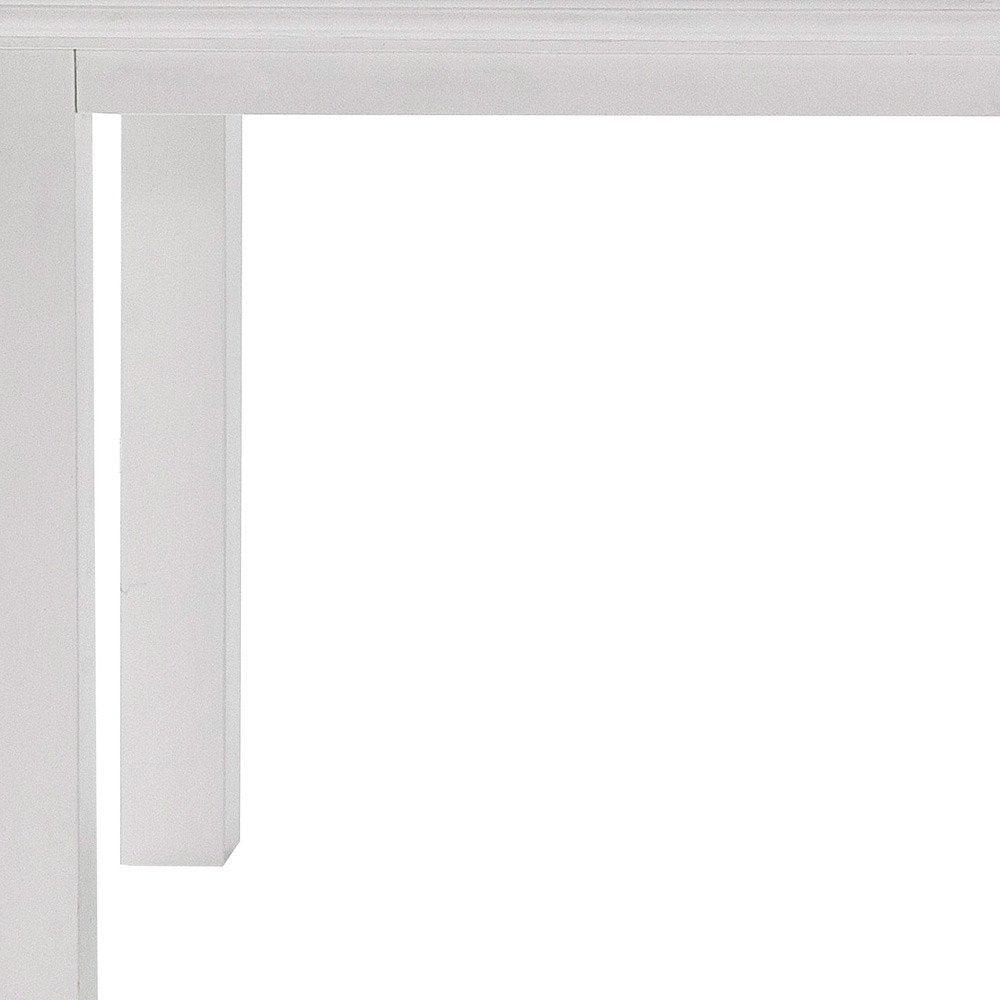 79" White Solid Wood Dining Table on a white background