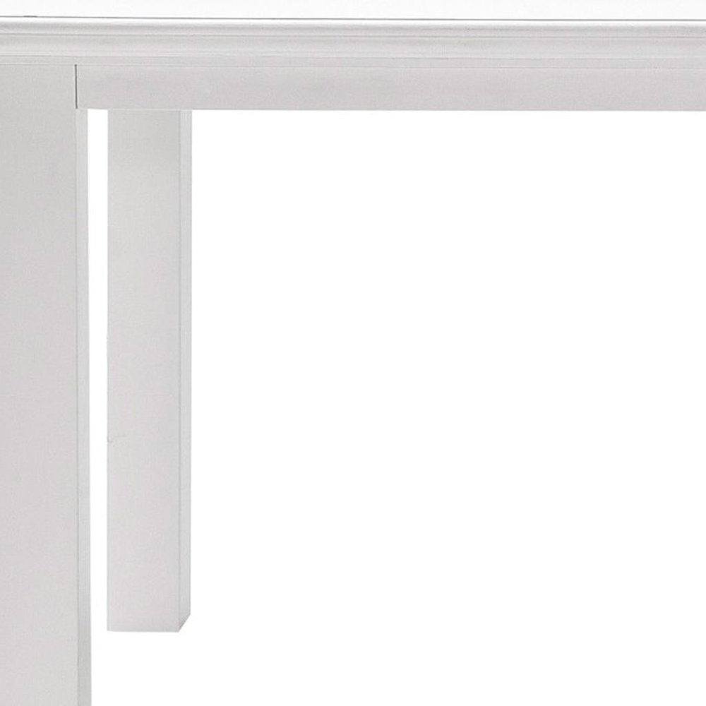79" White Solid Wood Dining Table