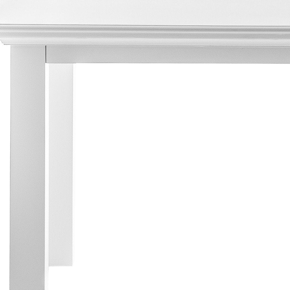 79" White Solid Wood Butterfly Leaf Extending Dining Table