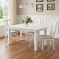 79" White Solid Wood Butterfly Leaf Extending Dining Table