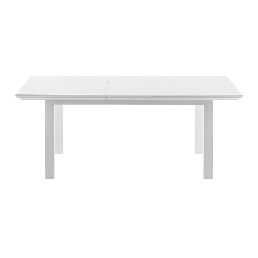 79" White Solid Wood Butterfly Leaf Extending Dining Table