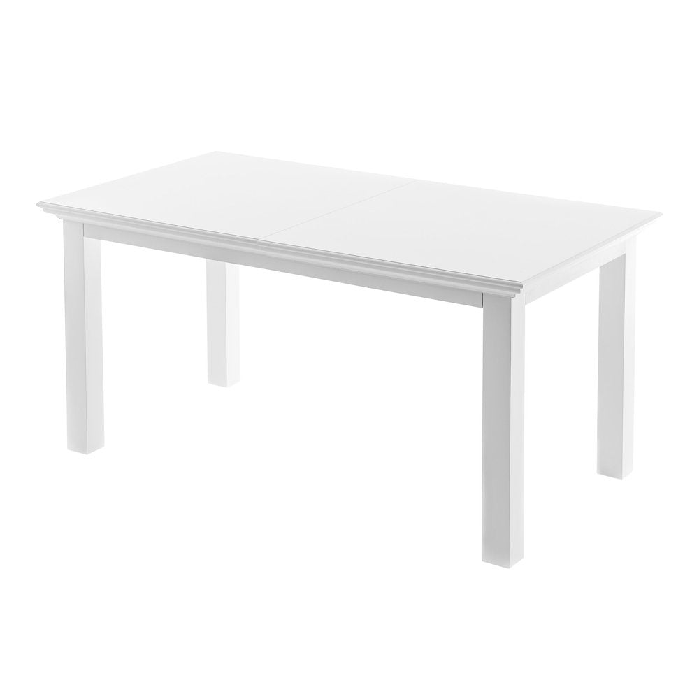 79" White Solid Wood Butterfly Leaf Extending Dining Table