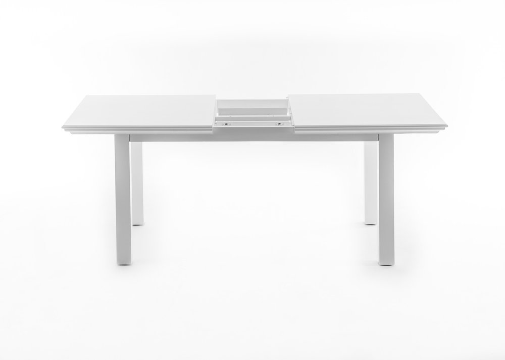 79" White Solid Wood Butterfly Leaf Extending Dining Table