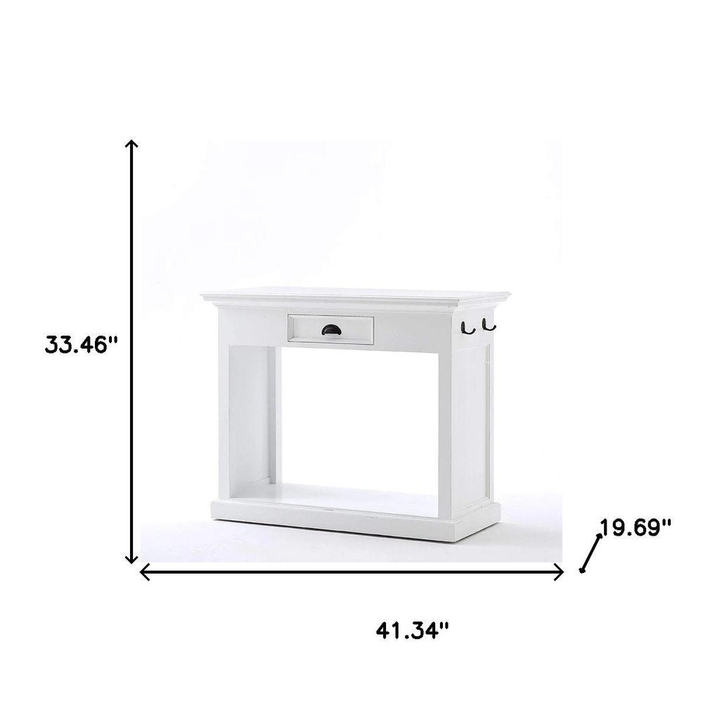 Three Piece White Solid Wood Dining Set with Two Chairs on a white background