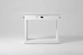 Three Piece White Solid Wood Dining Set with Two Chairs on a white background