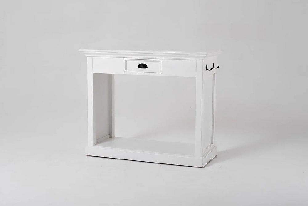 Three Piece White Solid Wood Dining Set with Two Chairs on a white background