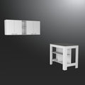 41" Dark Brown and White Wood Kitchen Island Set With Storage photographed against a dark studio background in dark brown.