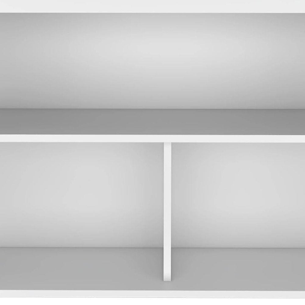 Close-up of 41" Dark Brown and White Wood Kitchen Island Set With Storage showing white wood detail.