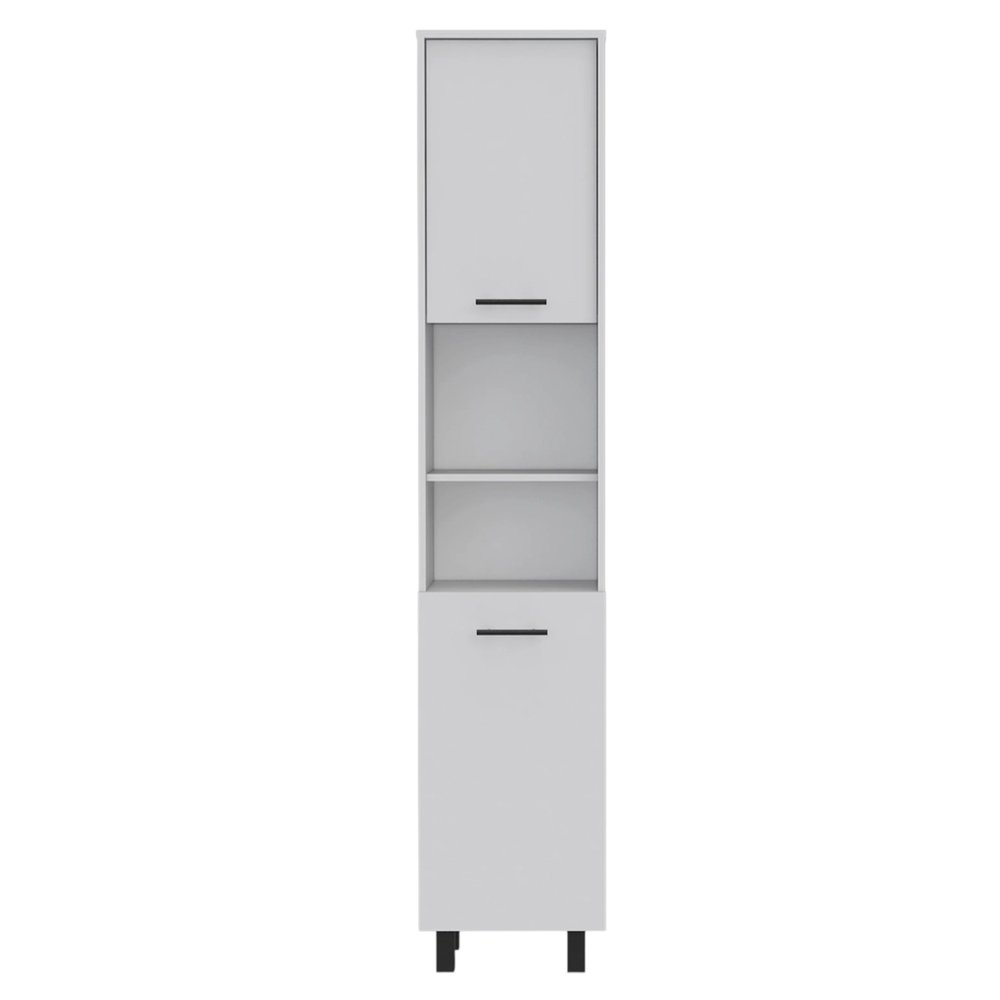 41" Dark Brown and White Wood Kitchen Island Set With Storage - SKU 519046. Kitchen cart isolated on a plain white background, finished in white wood.