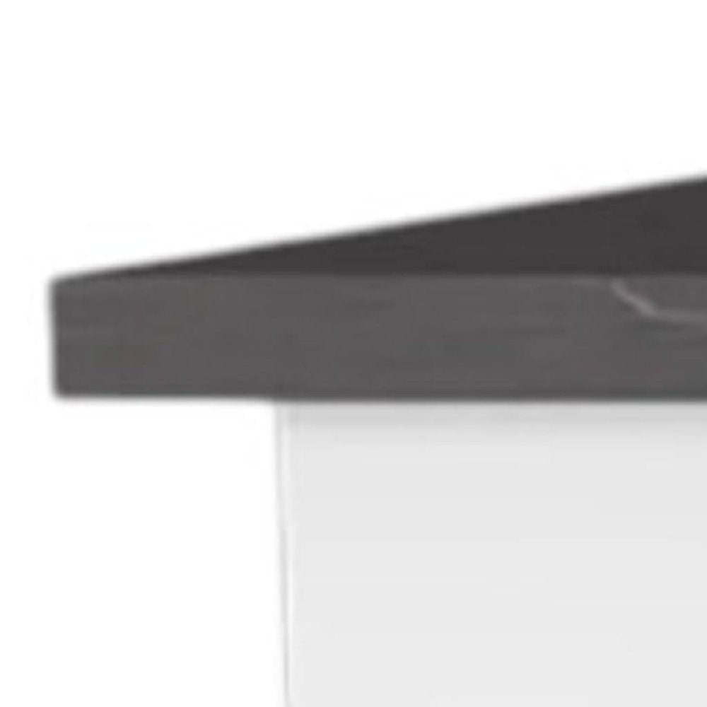 41" Dark Brown and White Wood Kitchen Island Set With Storage - SKU 519046. Kitchen cart isolated on a plain white background, in a white wood finish.