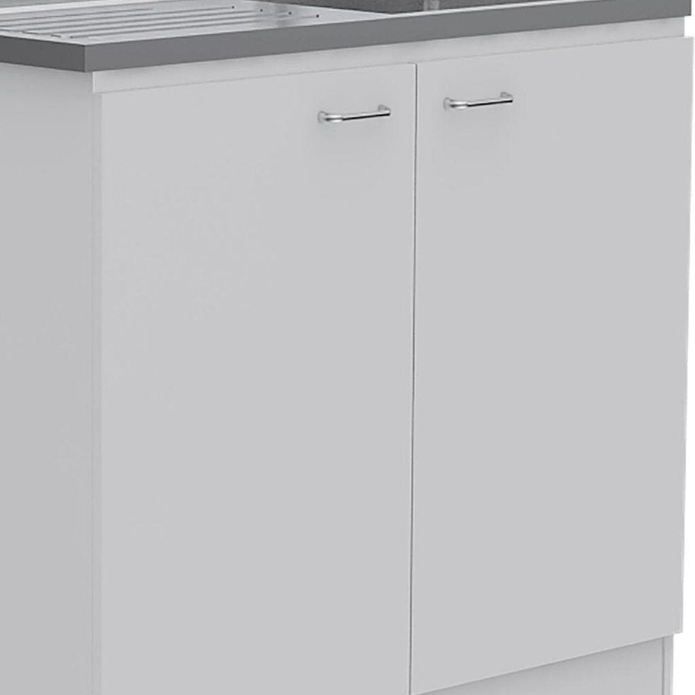 White 39" Kitchen Island Set