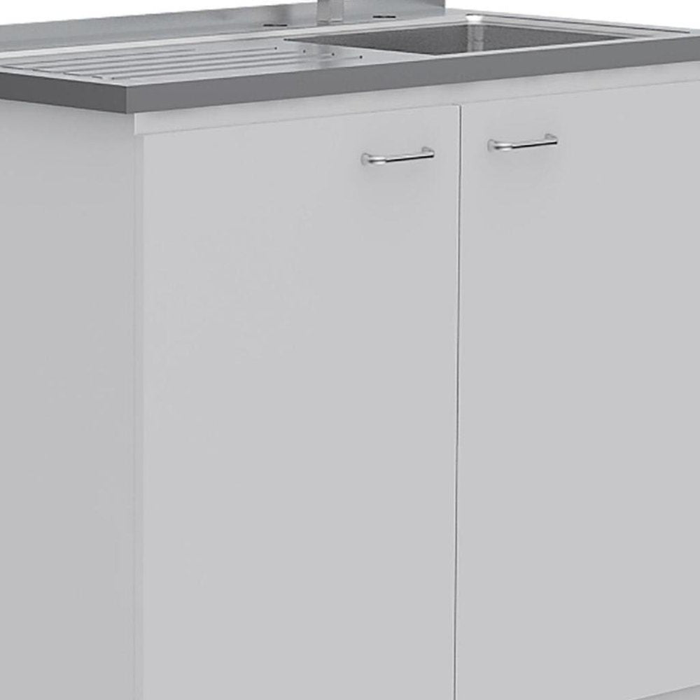 White 39" Kitchen Island Set