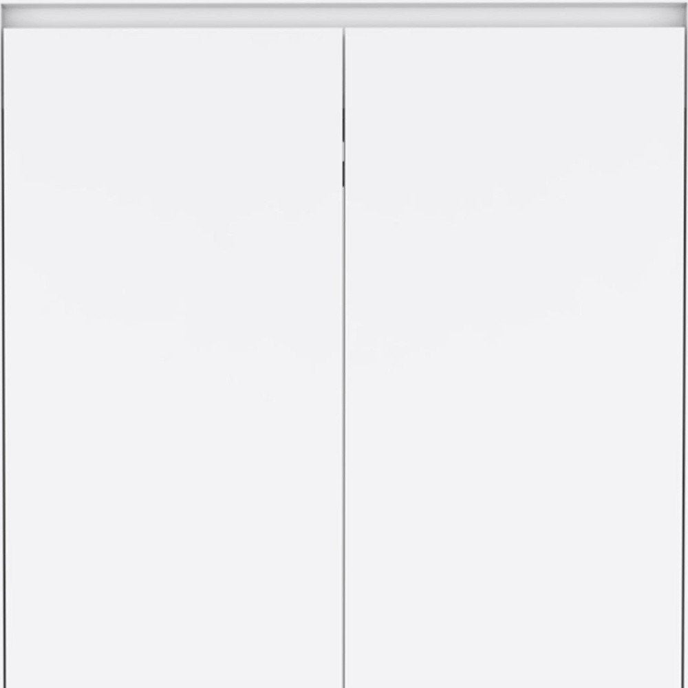 71" White Wood Two Door Two Drawer Combo Dresser - 70.87" H x 32" W x 20.47" D on a white background