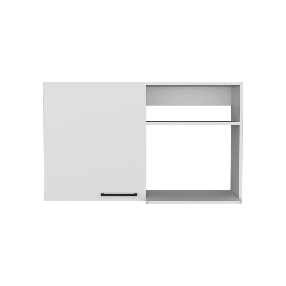 39" White Wood Wall Mounted Accent Cabinet With Single Door