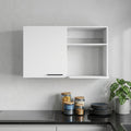 39" White Wood Wall Mounted Accent Cabinet With Single Door