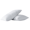 Set of Two White Linen Standard Pillowcases on a white background