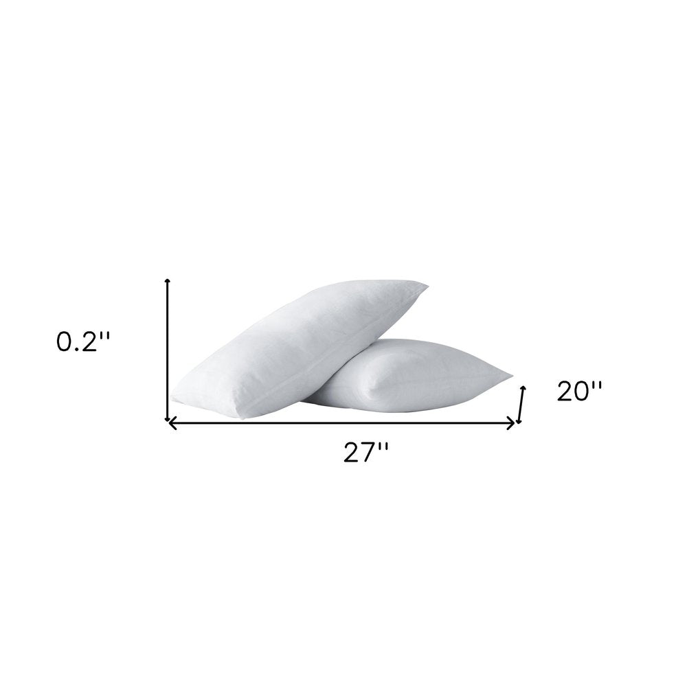 Set of Two White Linen Standard Pillowcases