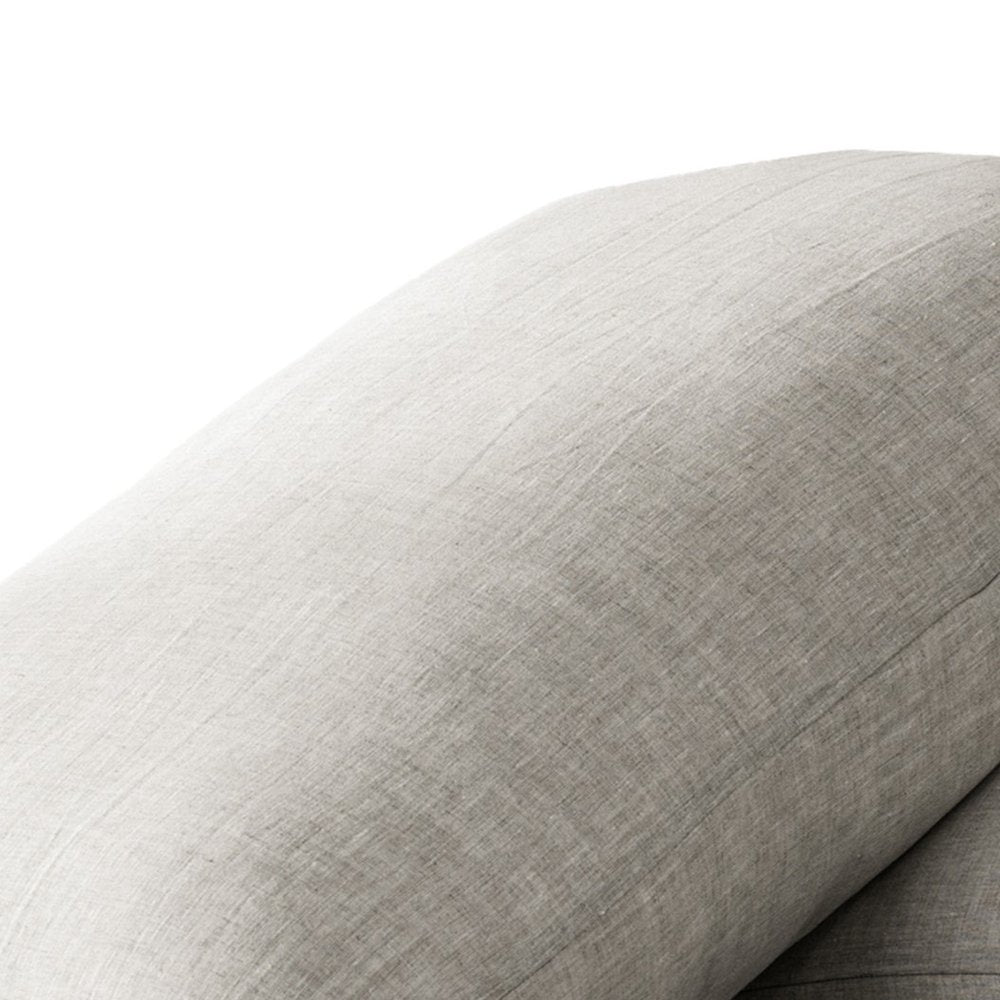 Set of Two White Linen Standard Pillowcases
