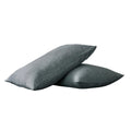 Set of Two Slate Gray Linen Standard Pillowcases on a white background