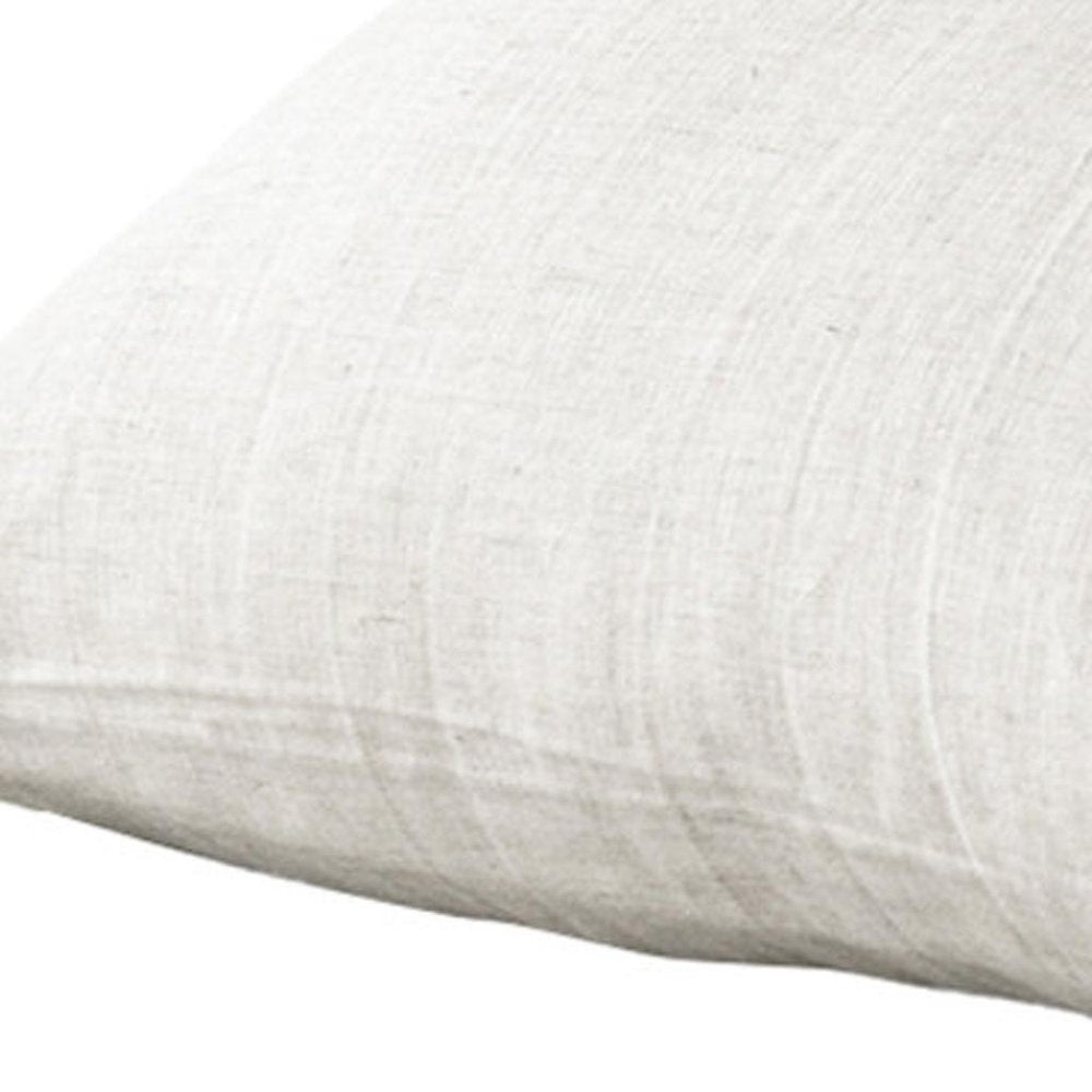 Set of Two Ivory Linen King Pillowcases on a white background