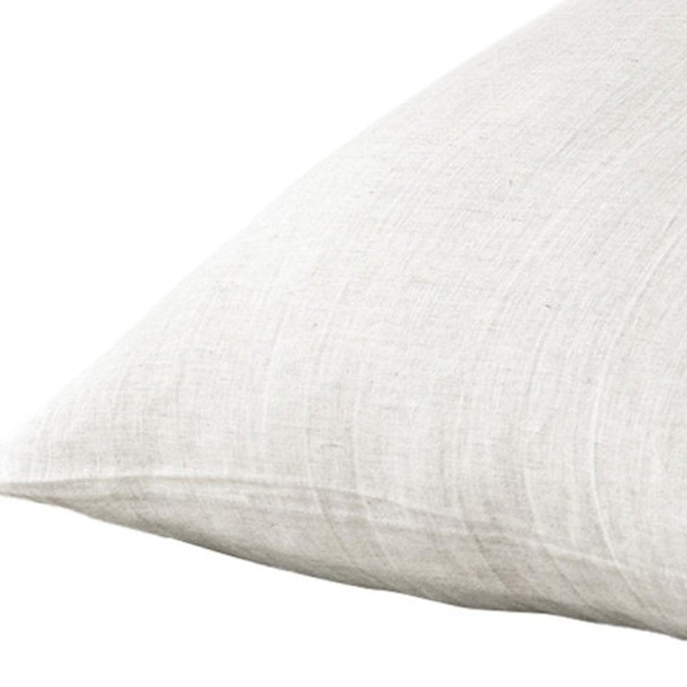 Set of Two Ivory Linen King Pillowcases on a white background