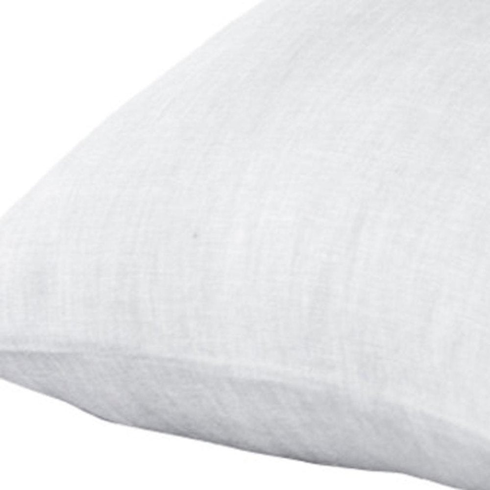 Set of Two Ivory Linen King Pillowcases on a white background