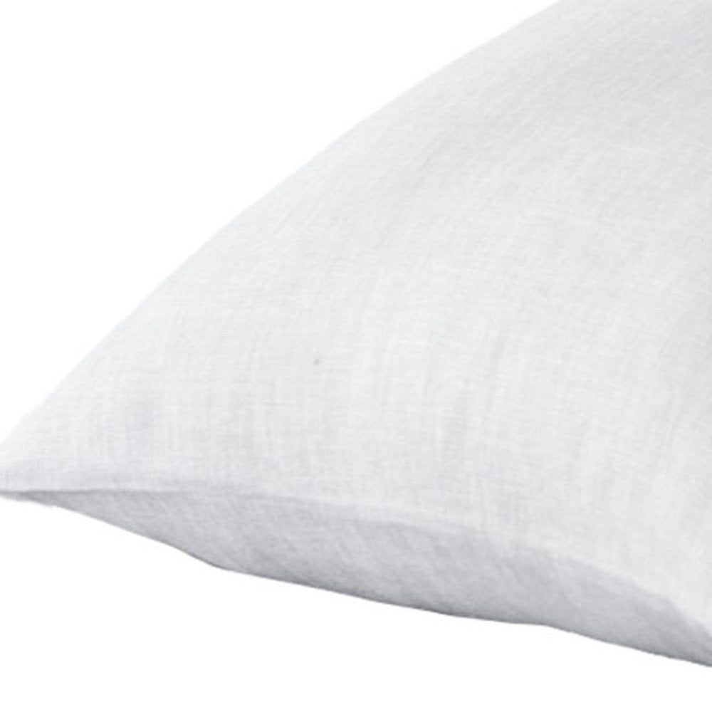 Set of Two Ivory Linen King Pillowcases on a white background