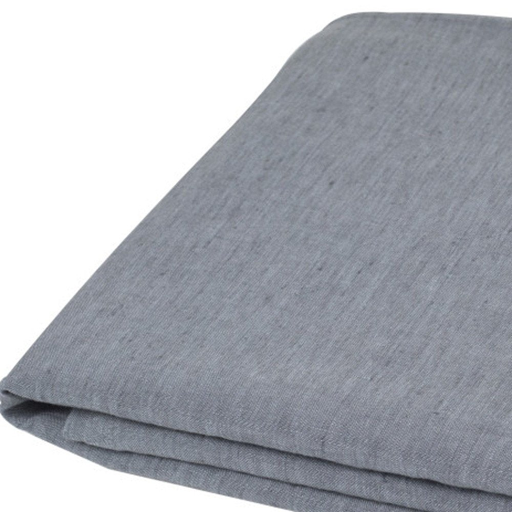 Slate Gray Linen King Flat Sheet on a white background