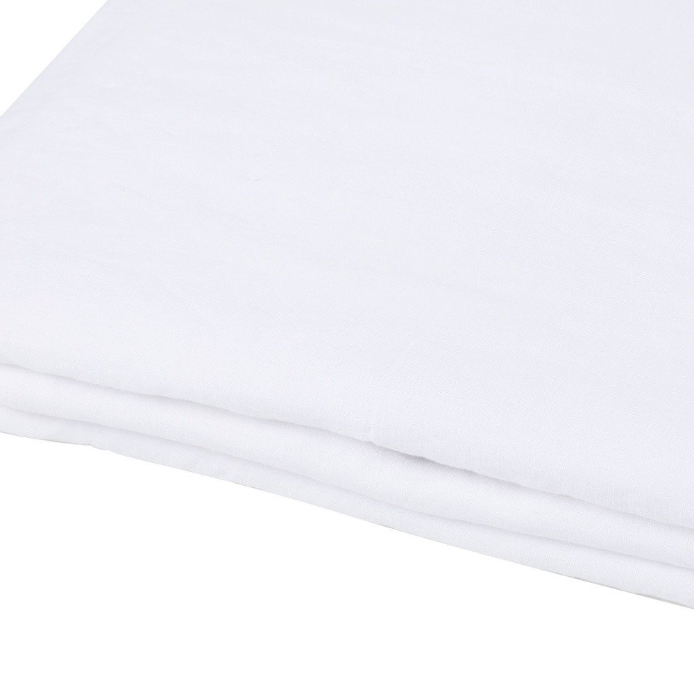 White Linen Twin Flat Sheet on a white background