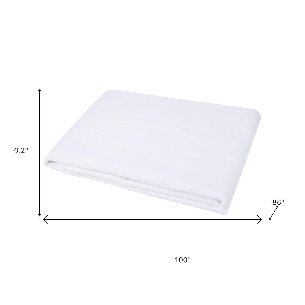 White Linen Twin Flat Sheet on a white background