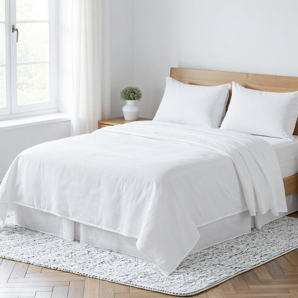 Slate Gray Linen Full Double Flat Sheet