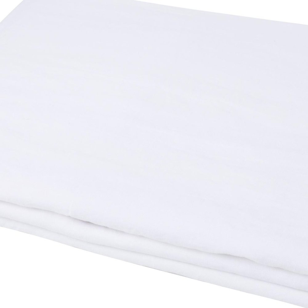 White Linen King Flat Sheet on a white background