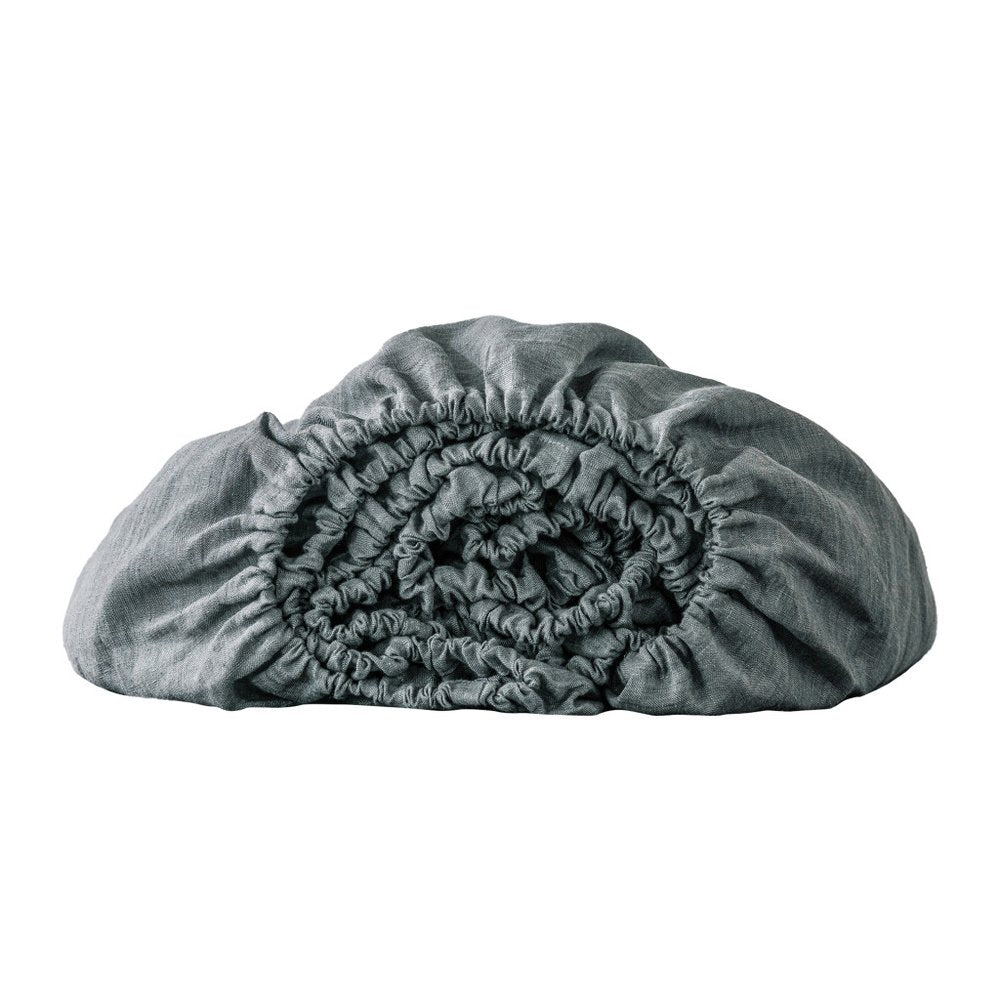 Slate Gray Linen King Fitted Sheet