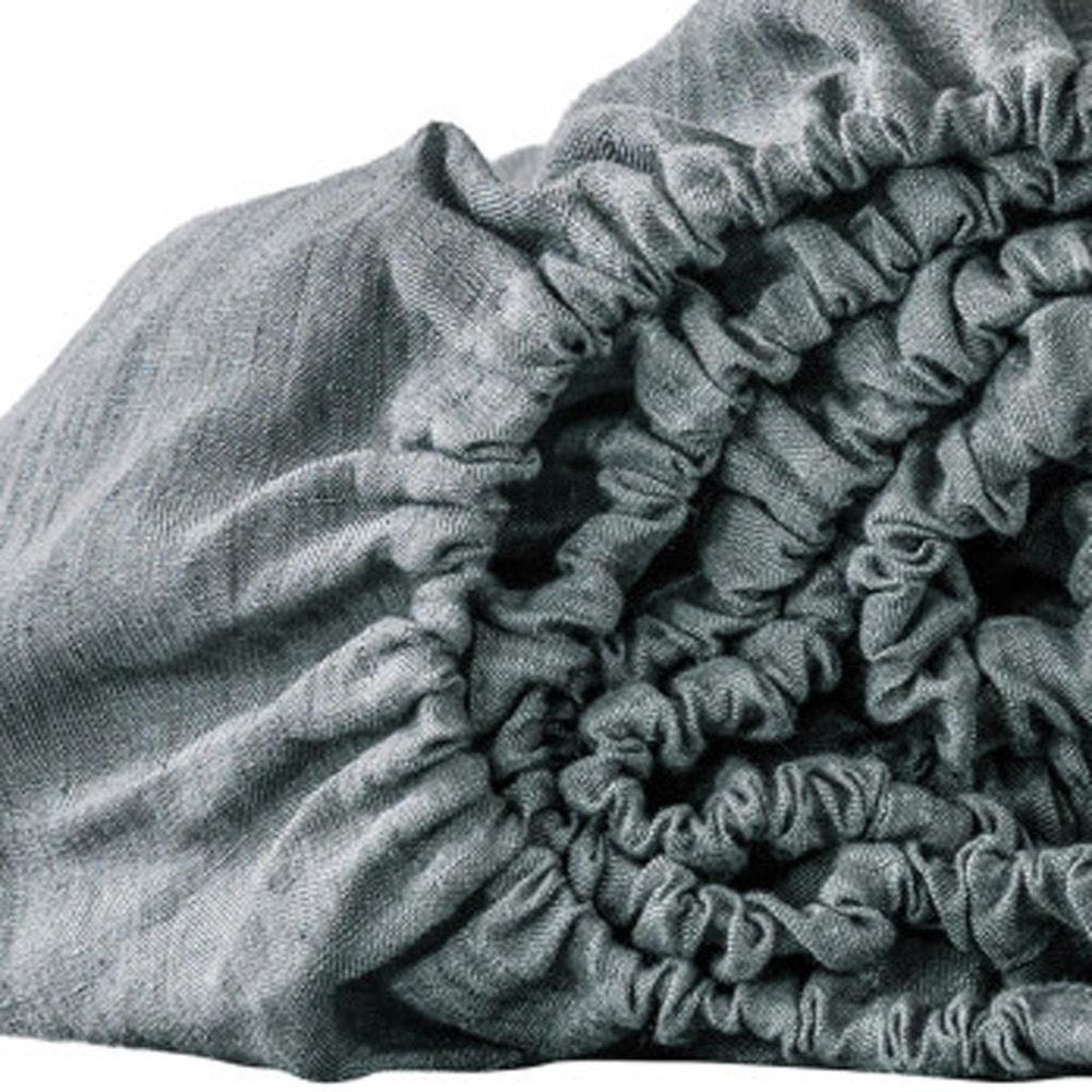 Slate Gray Linen King Fitted Sheet