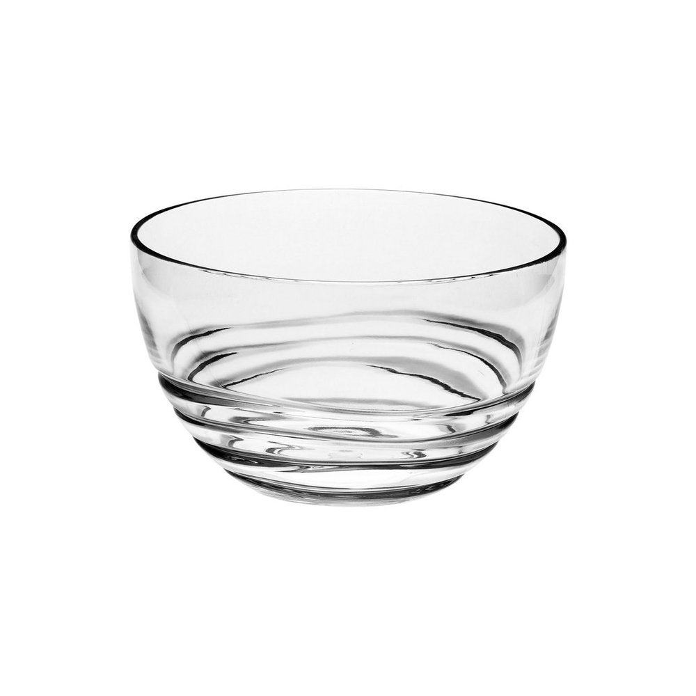 Clear Four Piece Round Swirl Acrylic Service For Four Bowl Set on a white background