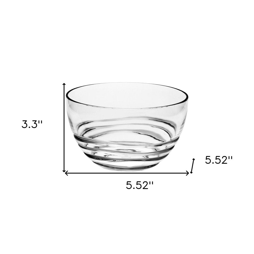 Clear Four Piece Round Swirl Acrylic Service For Four Bowl Set on a white background