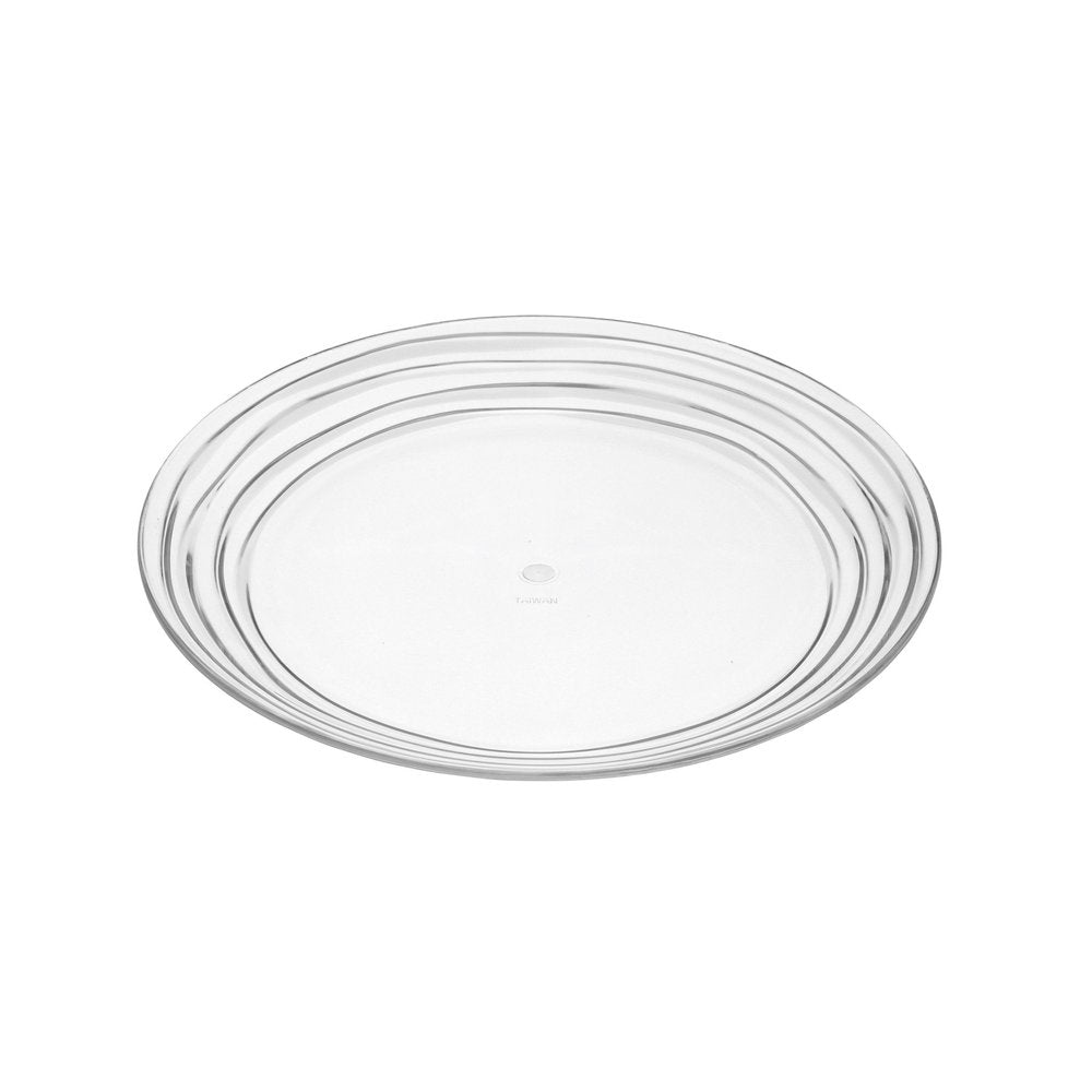 Clear Four Piece Round Swirl Acrylic Service For Four Salad Plate Set on a white background
