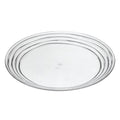 Clear Four Piece Round Swirl Acrylic Service For Four Dinner Plate Set on a white background