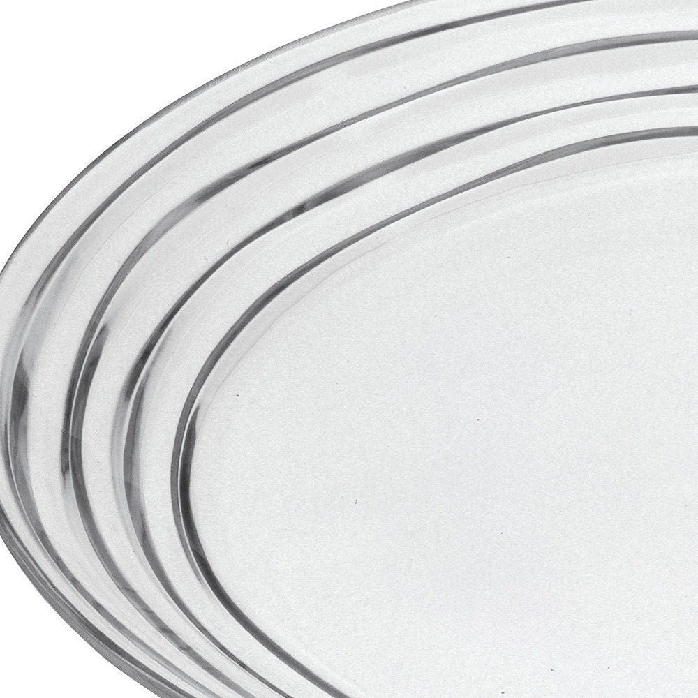 Clear Four Piece Round Swirl Acrylic Service For Four Dinner Plate Set on a white background