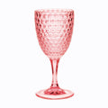 Set of Four Pink Diamond Acrylic Stemmed All Purpose Wine Glass on a white background
