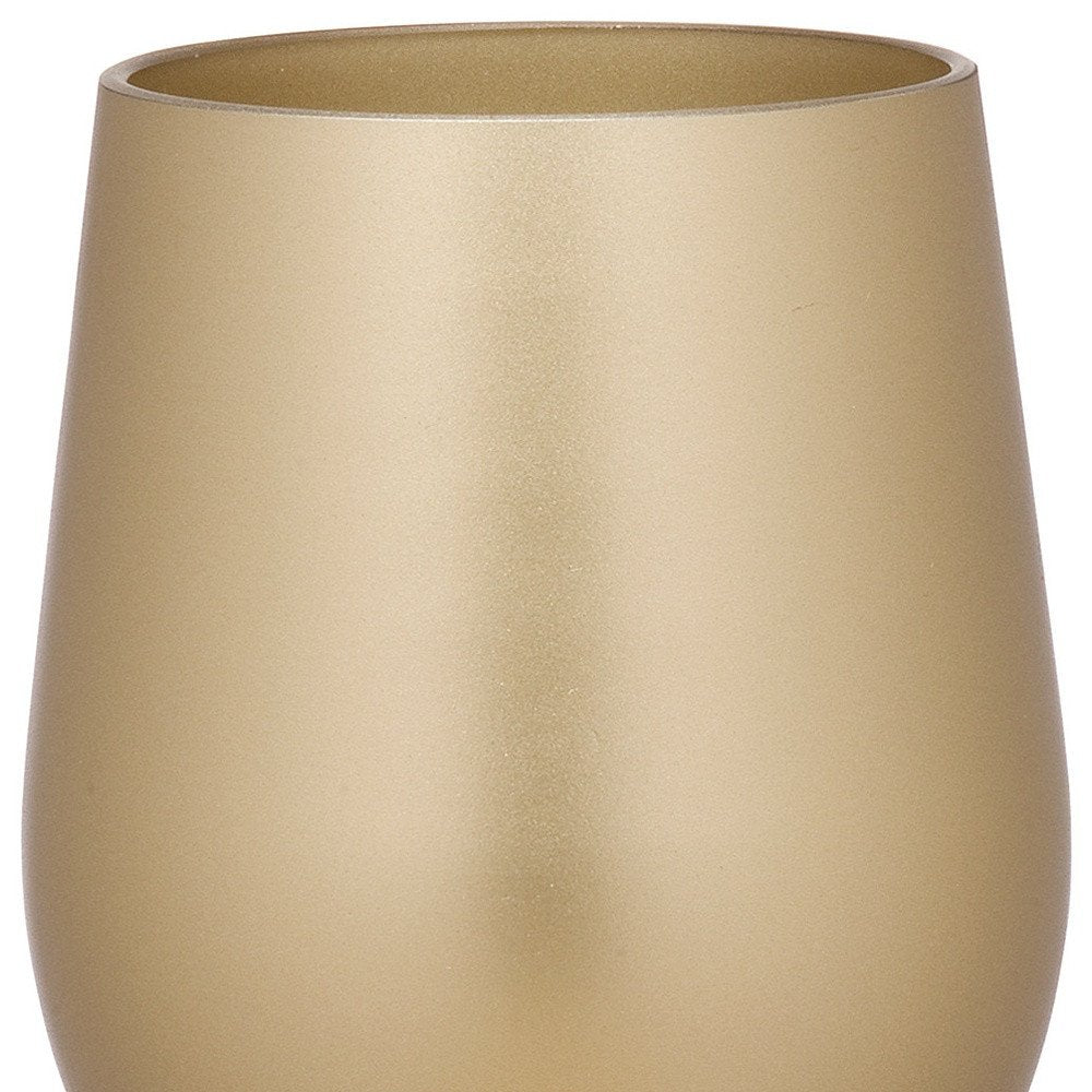 Set of Four Gold Acrylic Stemmed All Purpose Wine Glasses close-up detail