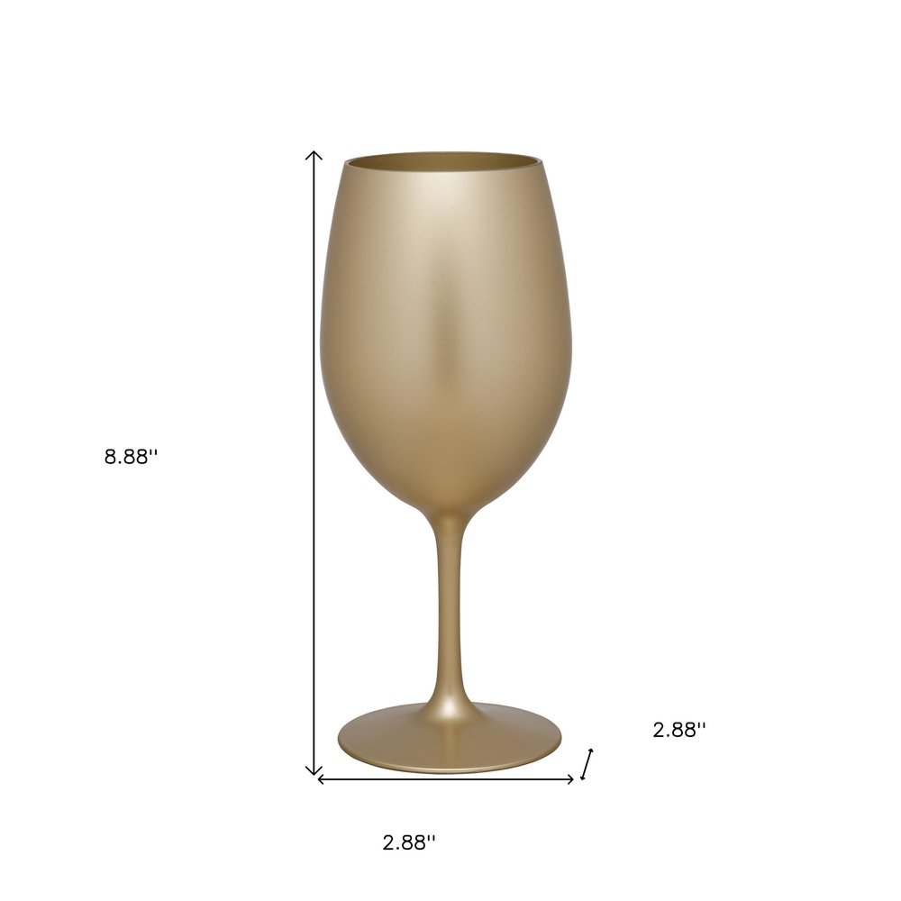 Set of Four Gold Acrylic Stemmed All Purpose Wine Glass on a white background