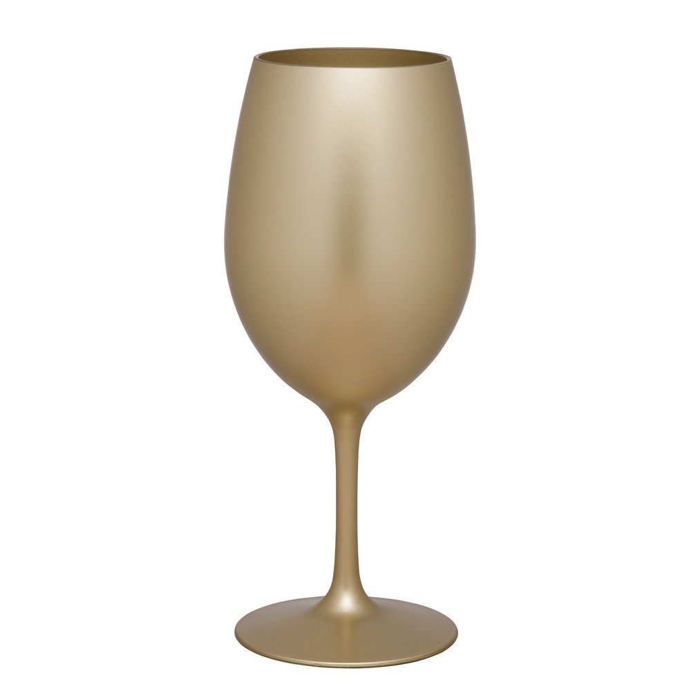 Set of Four Gold Acrylic Stemmed All Purpose Wine Glass on a white background