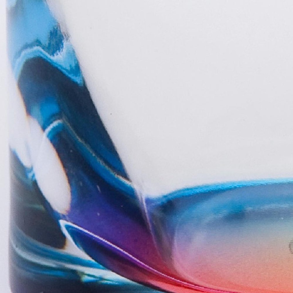 Set of Four Rainbow Acrylic Stemless Highball Glass - 5.90" H x 3.35" W x 3.35" D